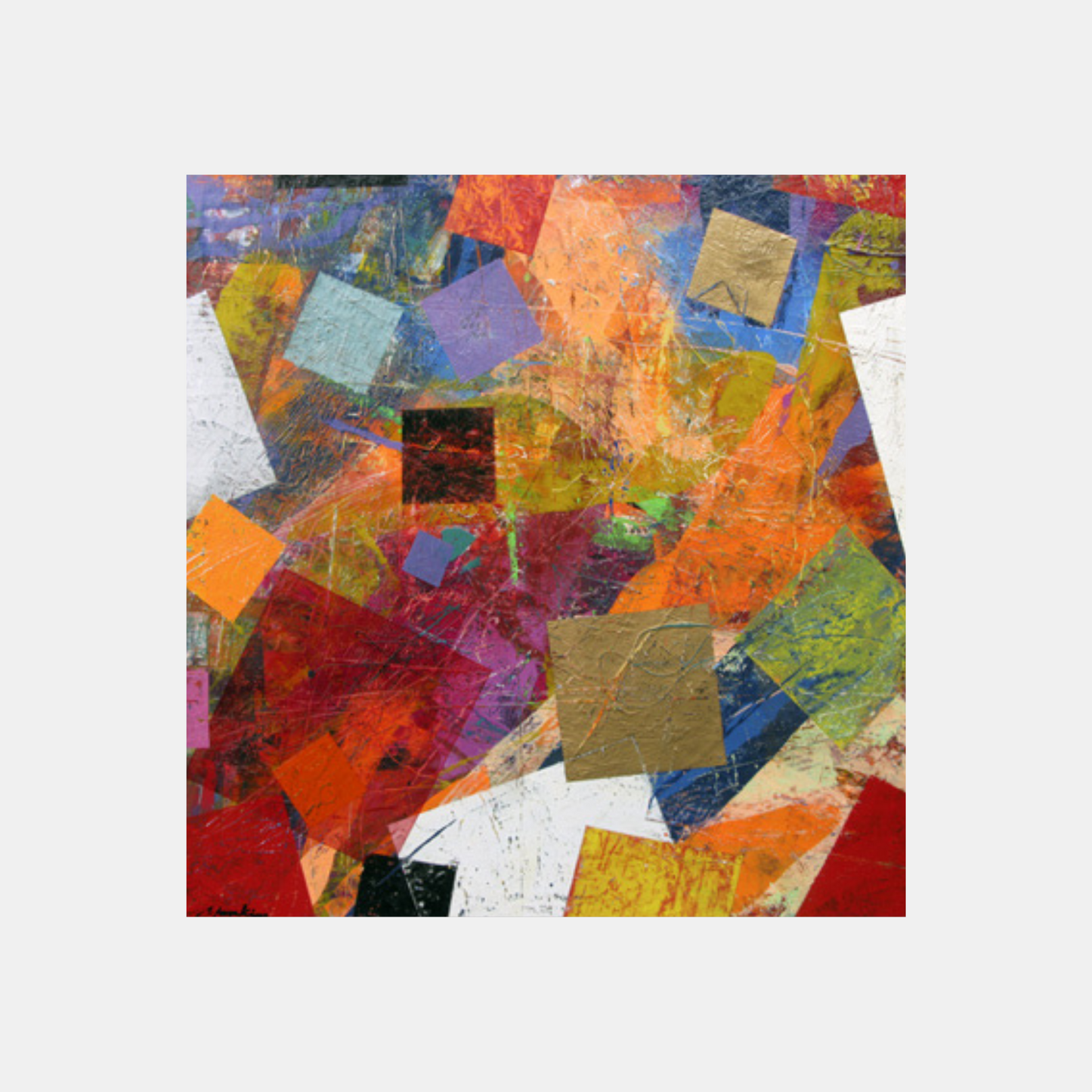 a painting of small colourful squares