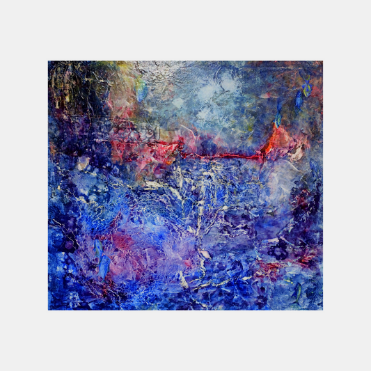 abstract painting of blue night sky