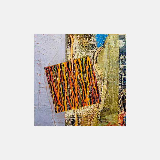 a tiger print square abstract painiting